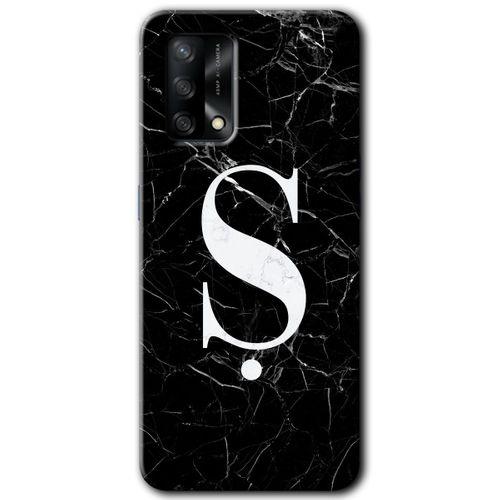 Oppo A54 Kılıf HD Desen Baskılı Arka Kapak - Siyah Mermer Desenli Ş Harfi