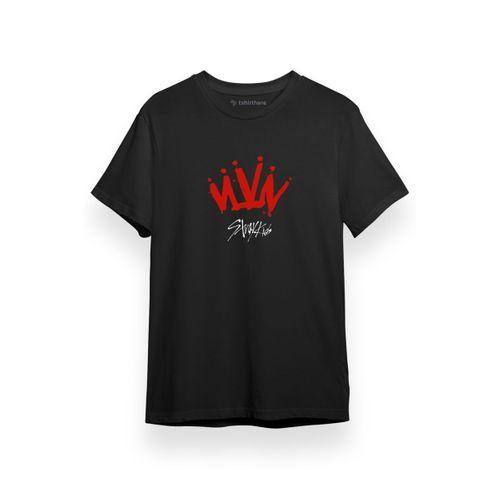 Stray Kids Kingdom Siyah Kısa kol Erkek Tshirt