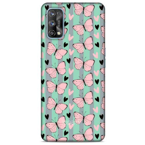Oppo Realme 7 Pro Kılıf Kelebek Etkisi (43) Thin Fit Kılıf Kahve Yeşil