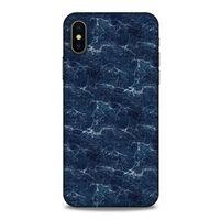 Mermer Desenli (15) Tema Antişok Kılıf Lacivert Apple iPhone XS Kılıf