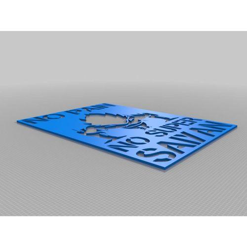 No Pain No Super Saiyan Şablon (Bu ürün Sadece Plastik parçadır - Almadan Önce Soru Sorabilirsiniz)