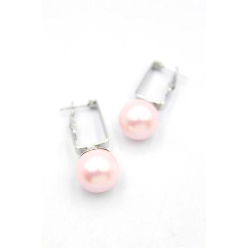 İncili Küpe - Pembe