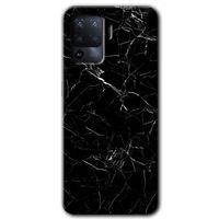 MRCİLETİSİM Oppo Reno 5 Lite Kılıf Kapak - Siyah Mermer +Hayalet Ekran Yandan Gözükmez