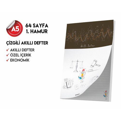 Çizgili Not Defteri 64 Sayfa Akıllı Defter Tekli A5 Tam Beyaz Tekli