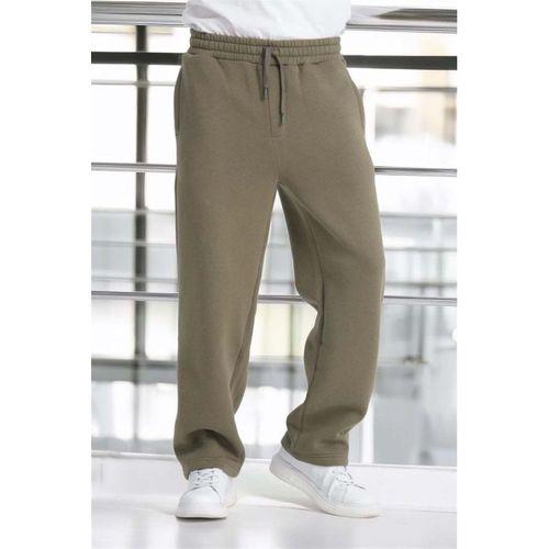 Baggy Kalıp 3 İplik Şardonlu Erkek Eşofman Altı - Avcı Yeşili