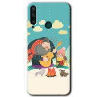 MRCİLETİSİM Huawei Y6P Kılıf HD Desen Baskılı Arka Kapak + Temperli Cam - Kış Pikniği