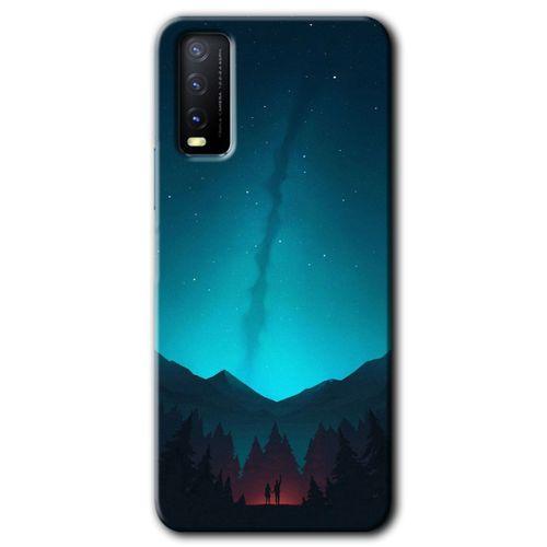 Vivo Y20 HD Baskılı Kılıf + 9D Tam Ekran Koruyucu - Night Fores Mount