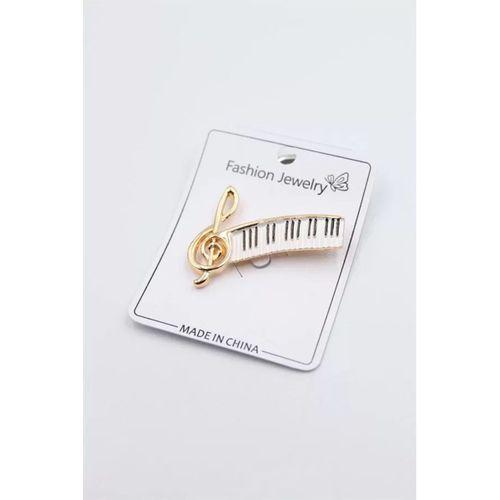 Sol Anahtarı Broş - Altın