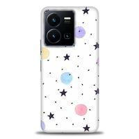 Xiaomi Redmi Note 12 5G Kılıf HD Baskılı Kılıf - Yıldız ve Daireler + Tam Ekran Koruyucu