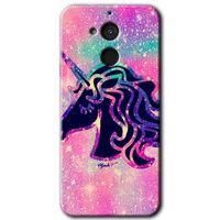 General Mobile GM 8 HD Baskılı Kılıf + 9D Tam Ekran Koruyucu - Unicorn Kristal