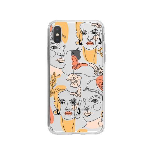 iPhone Xs Max Line Style Desenli Premium Şeffaf Silikon Kılıf