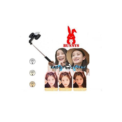 RABBİT STORE Apple iPhone 13 Pro Max Uyumlu Işıklı Tripod Bluetooth Selfie Çubuğu Kumadalı Tiktok Youtube Çekimi