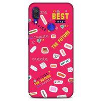 Xiaomi Redmi Note 7 Uyumlu Kılıf Pembe Delisi (44) Tough Armor Kılıf Writing