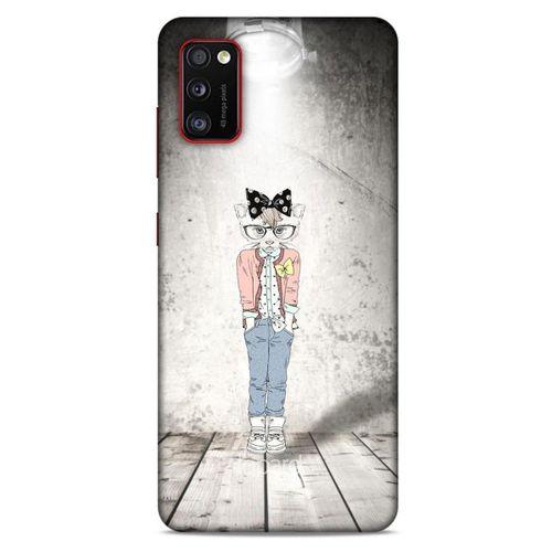 Samsung Galaxy A41 Kılıf FunnyMaX (39) Liquid Crystal Kılıf Açık Gri Kedl