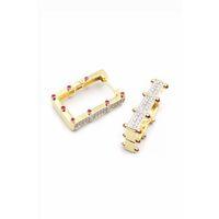 Taşlı Serenay Küpe - Altın