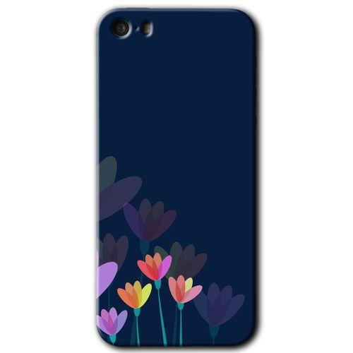 Potkal Hediye Fabrikası iPhone 5s HD Baskılı Kılıf + 9D Tam Ekran Koruyucu - Çizim Çiçekleri