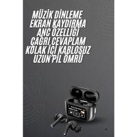 Kulak İçi Bluetooth Kulaklık Ekranlı Müzik Dinleme Çağrı Cevaplama Siyah
