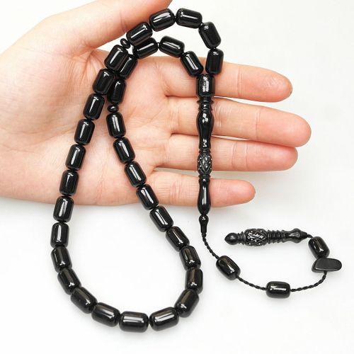 Oltu Taşı Oyma İmame  İşleme Sade Tespih