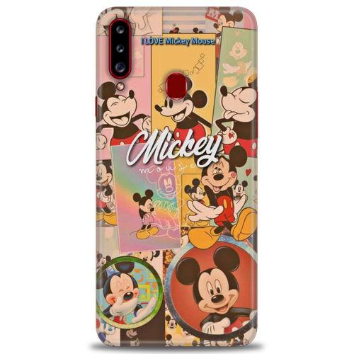 Samsung Galaxy A20S Kılıf HD Baskılı Kılıf - I Love Mickey + Tam Ekran Koruyucu