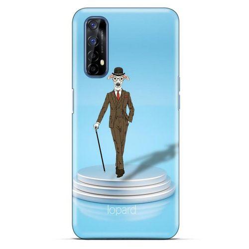 Oppo Realme 7 Kılıf FunnyMaX (45) Liquid Air Kılıf Açık Mavi Köpek