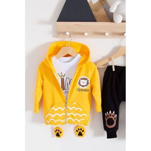 Aslan Desenli 3'lü Erkek Bebek Takımı