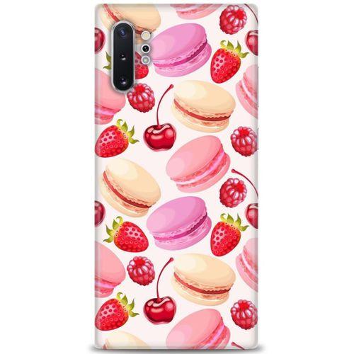 Samsung Galaxy Note 10 Plus Kılıf HD Baskılı Kılıf - Makaron ve Çilekler + Tam Ekran Koruyucu