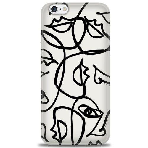 iPhone 6 Plus Kılıf HD Baskılı Kılıf - Suratlar + Tam Ekran Koruyucu
