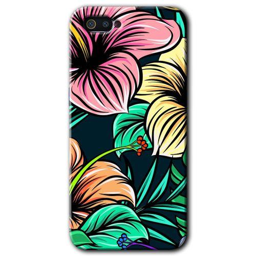 Realme C2 Kılıf HD Desen Baskılı Arka Kapak + Temperli Cam - Çizim Çiçekler