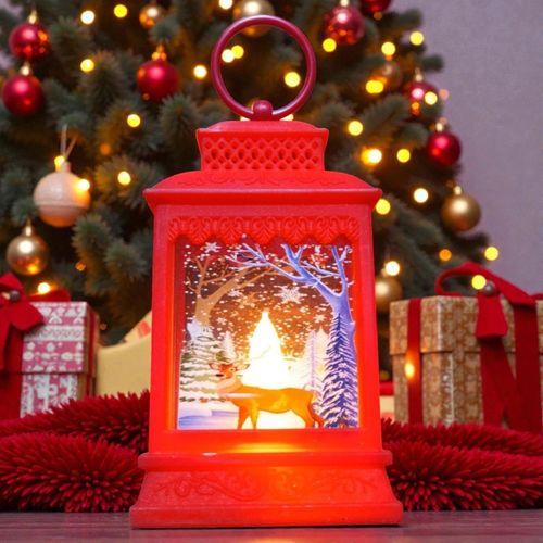 VIP KIRMIZI GEYİK YILBAŞI FENERİ GÜN IŞIĞI LED IŞIKLI FENER YILBAŞI HEDİYELERİ YILBAŞI SÜSLERİ