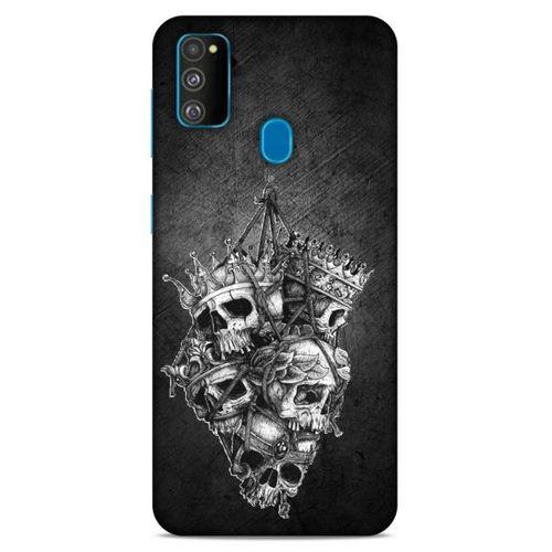 Lopard Samsung Galaxy M30s Uyumlu Kılıf Tattoo's (47) Crystal Flex Kılıf Kafatasları