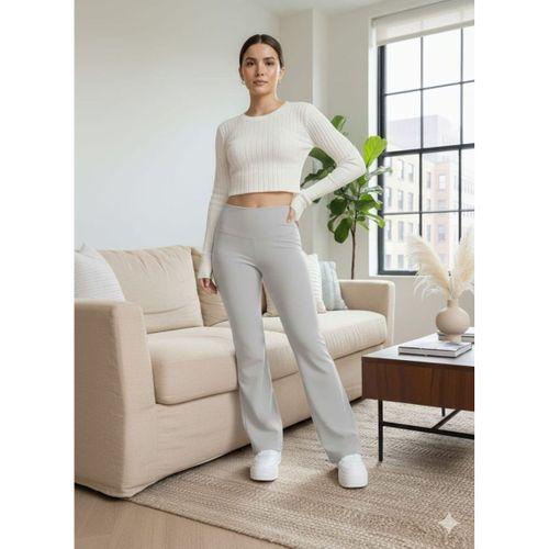 Kadın Yüksek Bel Ispanyol Paçalı Pantolon Tayt