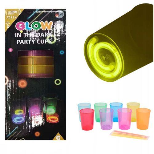 Karanlıkta Yanan Gece Işığı Mega Glow Bardaklar 8 Adet 8.5 X 10.5 Cm - Lisinya