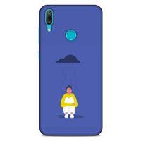 Huawei Y7 2019 Kılıf Depresyon (21) Koruyucu Kapak Kahve Gold