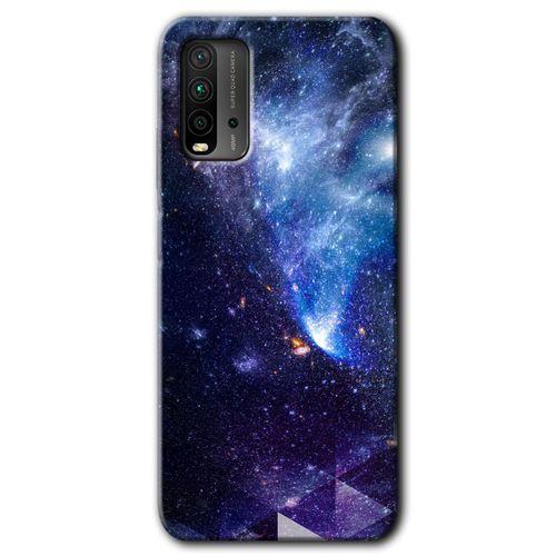 Xiaomi Redmi 9T Kılıf HD Desen Baskılı Arka Kapak + Temperli Cam - Galaksi