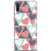 Samsung Galaxy A70 Kılıf HD Baskılı Kılıf - Kalp Kalp + Tam Ekran Koruyucu