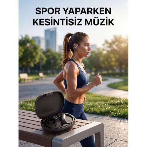 Kulak Kancalı Kablosuz Kulaklık Uzun Pil Ömürlü Şarj Kutulu