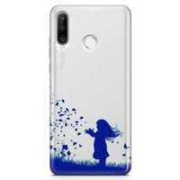 Huawei P30 Lite Kılıf Özgür Kız Arka Kapak Koruma Desenli Full Koruyucu