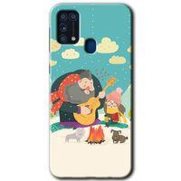 Potkal Hediye Fabrikası Samsung Galaxy M31 Kılıf HD Desen Baskılı Arka Kapak - Kış Pikniği