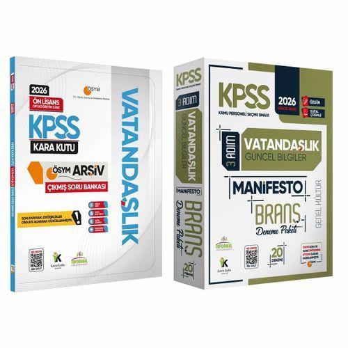 2026 KPSS Ön Lisans Vatandaşlık Kara Kutu Soru Bankası ve Manifesto Çözümlü Branş Deneme 2li Seti