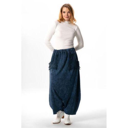 Beli Lastikli Behin Çift Cepli Sonbahar ve Kışlık Otantik Triko Şalvar İndigo indg
