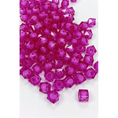 Küp Boncuk İçten Boncuklu Bileklik Çanta Boncuğu 10 mm 50 gr Mor - BNC451