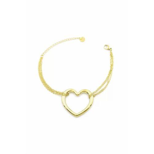 Zincir Kalp Bileklik - Altın