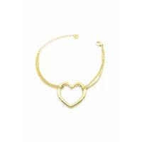 Zincir Kalp Bileklik - Altın