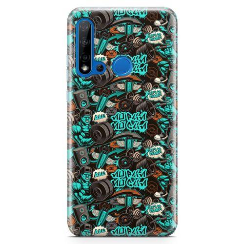 Huawei P20 Lite 2019 Kılıf Protein Tozu Arka Kapak Koruma Desenli Full Koruyucu
