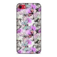 Apple iPhone SE 2020 Kılıf Kelebek Etkisi (15) Antişok Kılıf Mor Beyaz