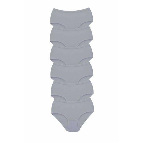 6 Adet Tutku Kadın Yüksek Bel Bato Kalın Lastik Külot Gri