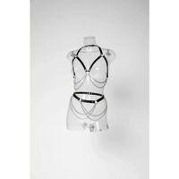 Siyah Harness Takım Zincir Detaylı Metal Halka Aksesuar - Brf1195