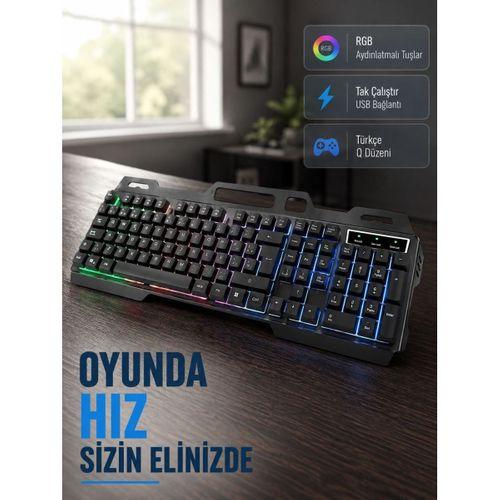 Profesyonel Klavye Mouse Seti – Rgb Işıklı, Türkçe Q, Dpı Ayarlı, Dayanıklı Gövde