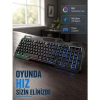 Profesyonel Klavye Mouse Seti – Rgb Işıklı, Türkçe Q, Dpı Ayarlı, Dayanıklı Gövde