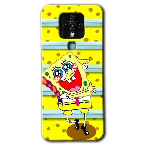 Tecno Camon 16 Kılıf HD Desen Baskılı Arka Kapak - Aşık Sünger Bob + Kırılmaz Cam